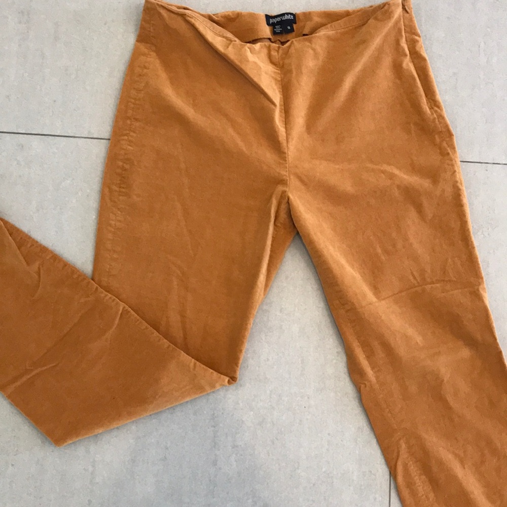 Mustard Cotton Pant with velvet texture